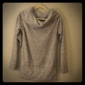 Cowl neck gray sweater